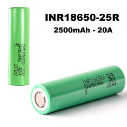 Samsung INR18650-25R 2500mAh Battery - Flat Top