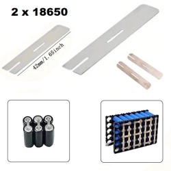 Nickel Ni Metal Strap Straight for 2X18650 Batteries