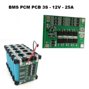 3S 25A 12V BMS PCM PCB Li-Ion Charging & Protection Module