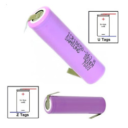 Samsung ICR18650-26J 10A 3.7V li-ion Battery With Nickel Soldering Tags