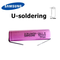 ​Samsung ICR18650-26J rechargeable Li-ion with soldering tags