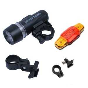 Bicycle Front Head Light + Rear Safety Flashlight