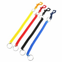 Key Holder Keyring Plastic Retractable Spring Spiral