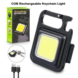Mini COB Flashlights Bright Rechargeable Keychain 3 in 1
