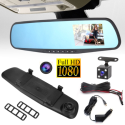 Car ​HD DVR Rearview Mirror Camera Dash Cam Video Dual Lens Recorder