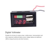 ​Digital 12V Display Car Voltmeter Dual USB Charger