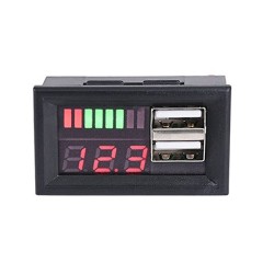 ​Digital 12V Display Car Voltmeter Dual USB Charger