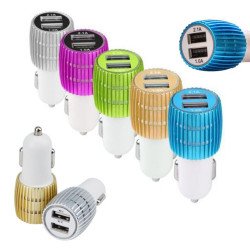 Φορτιστής Αυτοκινήτου 2 Θέσεων Dual USB Αλουμίνιο