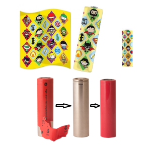 Wrapping film PVC Heat Shrink Label Wrap for 18650 battery 2Pcs