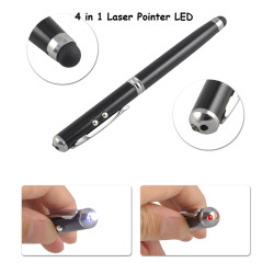 4 in 1 Laser Pointer LED Touch Screen Stylus Ball Pen For iPhone