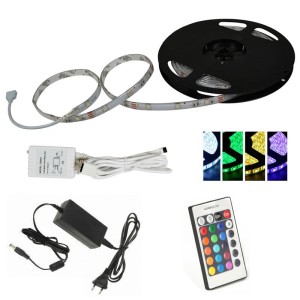 300LED SMD 3528 RGB 5M Light Strip - 24Key IR with 12V 2A - Adapter