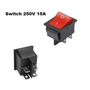 Light On/off Rocker Switch 250V 15A Red 4 Pin