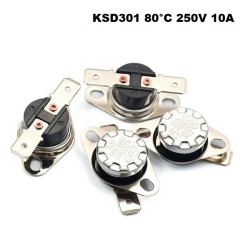 Contact Thermostat KSD301 80ºC 10A 250V NC