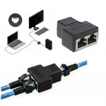 RJ45 Ethernet Splitter 1-to-2 Female Connector Adapter