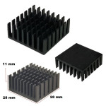 Aluminum Heat Sink IC Heatsink Cooling Fin 28 x 28 x 11 mm
