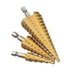 Step Drill HSS Steel Titanium Cone Bit Hole 4 - 32mm Kit 3Pcs