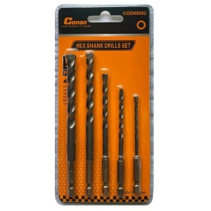 Hex Shank Masonry Drill Bits for Stone Kit 5pcs
