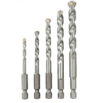 Hex Shank Masonry Drill Bits for Stone Kit 5pcs