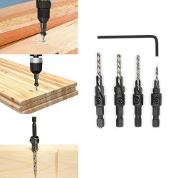 Set 4pcs HSS Drill Bit Quick Change Hex Shank Screw