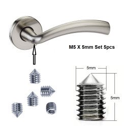 Ακέφαλες Βίδες Αλλεν M5x5mm για Στήριξης Πόμολο Πόρτας Συσκευασία 5 τεμαχίων