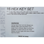 Hex Keys 2 sets With Key Ring Holder 16pcs