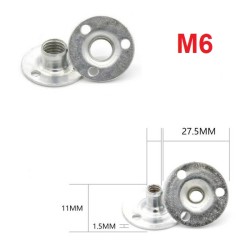 Round Base Flange T Nut with M6 Female