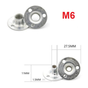 Round Base Flange T Nut with M6 Female