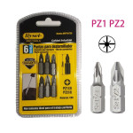 PZ1 PZ2 Hex Pozi Screwdriver Bits 6pcs