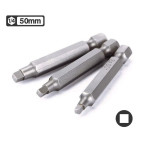 Set 3 Pcs 50mm 1/4 Magnetic Square Head Screwdriver Bits