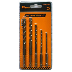 Hex Shank Masonry Drill Bits for Stone Kit 5pcs