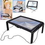 Large A4 Page Hands Free 3X Magnifying Glass With Light Led