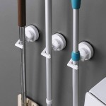 Holder Suction Cup Wall Mounted Broom Holder Organizer