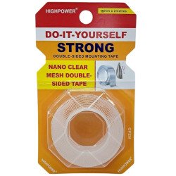 Πανίσχυρη Ακρυλική Ταινία Σιλικόνης Διπλής Όψης με ίνες 18mmx2m Πανίσχυρη Ακρυλική Ταινία Σιλικόνης Διπλής Όψης με ίνες 18mmx2m