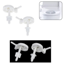 Universal White Plastic Toilet Seat Hinges Replacement set 2pcs