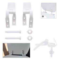 Universal White Plastic Toilet Seat Hinges Replacement set