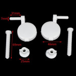 Universal White Plastic Toilet Seat Hinges Replacement set 2pcs