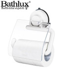 Bathlux Toilet Roll Holder Modern Vacuum Suction Cup with Cover