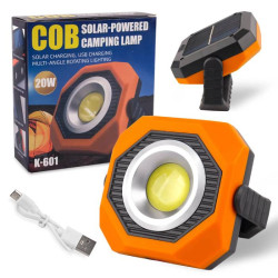 Magnetic COB LED 20W Solar Light for Camping Working