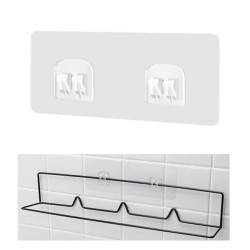 Adhesive Wall Double Hook Waterproof Sticky Hooks Set 2pcs