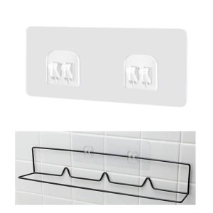 Adhesive Wall Double Hook Waterproof Sticky Hooks Set 2pcs