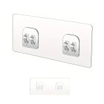 Adhesive Wall Double Hook Waterproof Sticky Hooks Set 2pcs