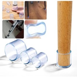 Clear Silicone Furniture Leg Foot Protector Table And Chair Set 4pcs