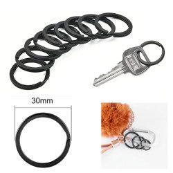 Ατσάλινος Κρίκος Κλειδιών Πλακέ 30mm Σετ 3 τεμ