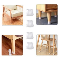 Silicone Gel Chair Floor Leg Foot Protector Table And Chair Set 4pcs
