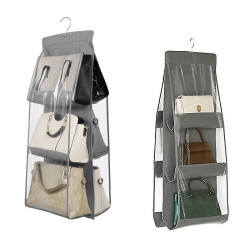 Hanging Organizer for Handbags - Hanger 6 Pockets