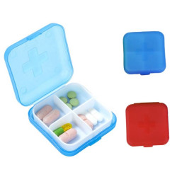 Plastic Pill Box Case For Travel 4 Slot