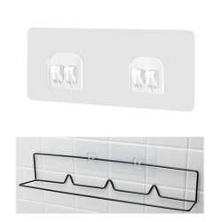 Adhesive Wall Double Hook Waterproof Sticky Hooks Set 2pcs