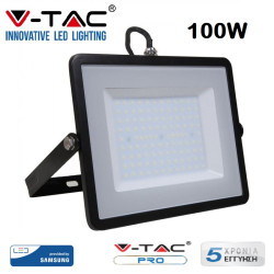 V-TAC 100W LED Floodlight SMD Samsung Chip Slim Black Body