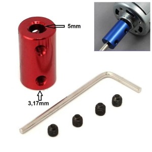 Aluminium Rigid Coupling Adapter 3.17mm to 5mm