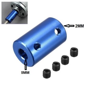 Aluminium Rigid Coupling Adapter 2mm to 5mm